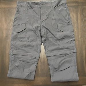 Eddie Bauer Convertible Cargo Pants 36 x 34 Mens Grey Zip Off Shorts